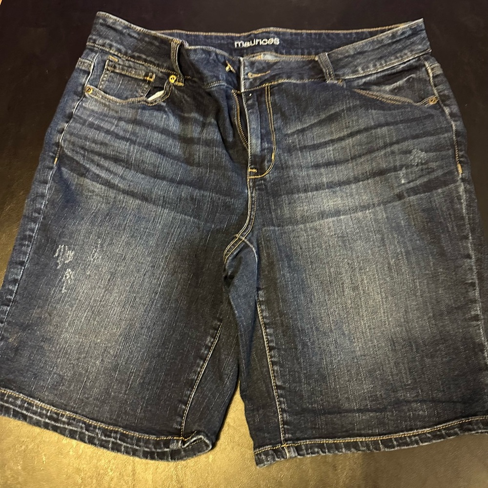 Maurices Dark Blue Denim Shorts